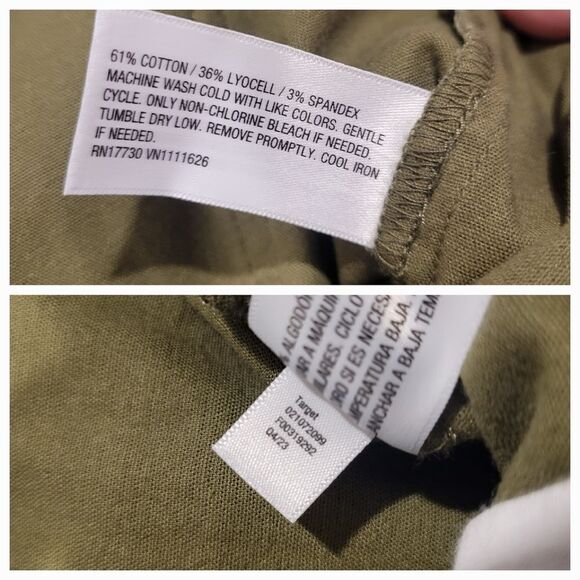 Ava & Viv High Rise Wide-leg crop pants, green size 17, NWT - Picture 7 of 11